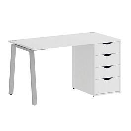 Home Office Стол письменный VR.SP-3-138.4.A Белый/Серый металл 1380*720*750 - Фото предпросмотра