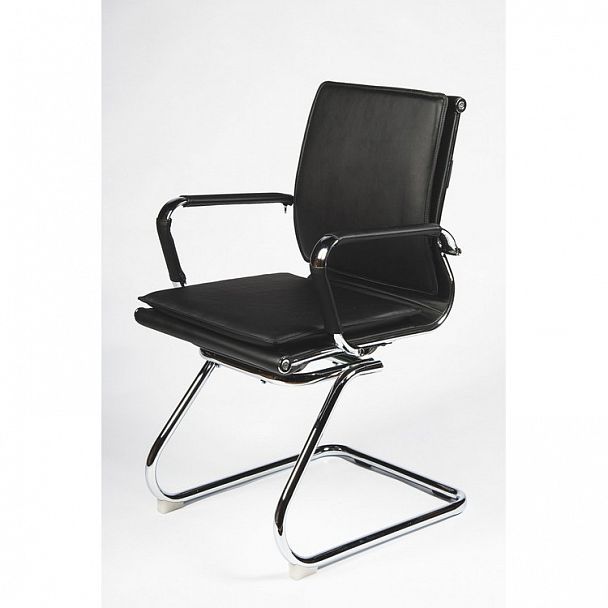 Кресло Харман CF / (black) хром / черная экокожа - Вид 2