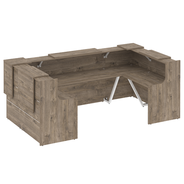 Ресепшн П-образный "Onix" O.R-K-36 тиквуд темный - Вид 1