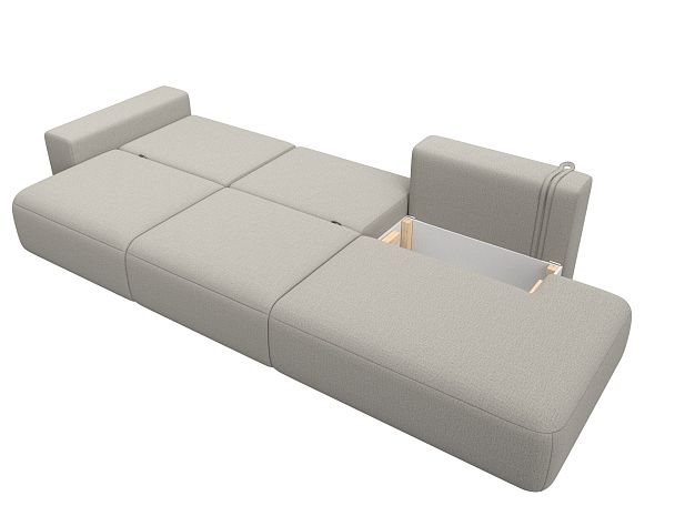 Диван прямой Лига-036 НПБ Модерн Лонг подлокотник слева Рогожка бежевый - Вид 9