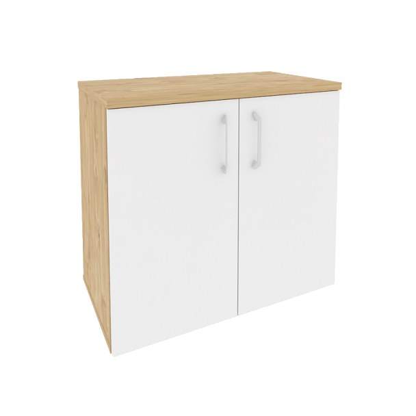 Onix Шкаф приставной опорный O.SHPO-8 Тиквуд светлый/Белый бриллиант 800*432*750 - Вид 1