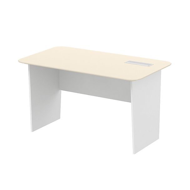 Столы рабочие "Компьютерные столы"  ПК-МИН-СТ140Х80МП/Д/18/1-В1-1188 бежевый песок + белый - Вид 1