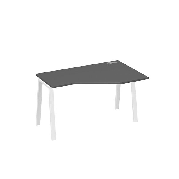 Стол эргономичный правый "Техно" на металлокаркасе TRE A4 А4 Б3 054 БП антрацит премиум / металлокаркас белый - Вид 1