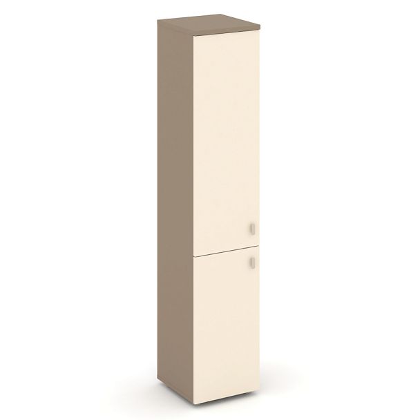 Estetica Шкаф высокий узкий левый (1 низкий фасад ЛДСП+1 средний фасад ЛДСП) ES.SU-1.3 (L) Латте/Сатин 400*420*1977 - Вид 1