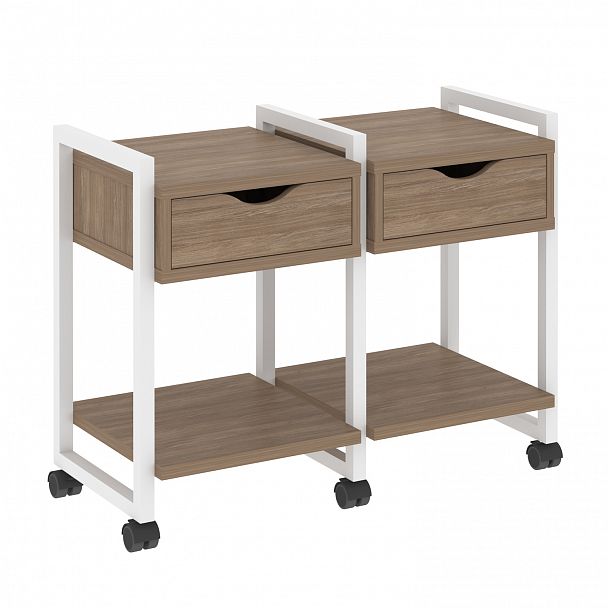 Тумба на колесах наборная "Loft" VR.L-TN-1.K дуб аризона/белый - Вид 1