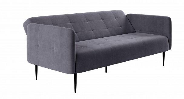 Monaco диван-кровать прямой с подлокотниками, трехместный, бархат серый 27 - Вид 3