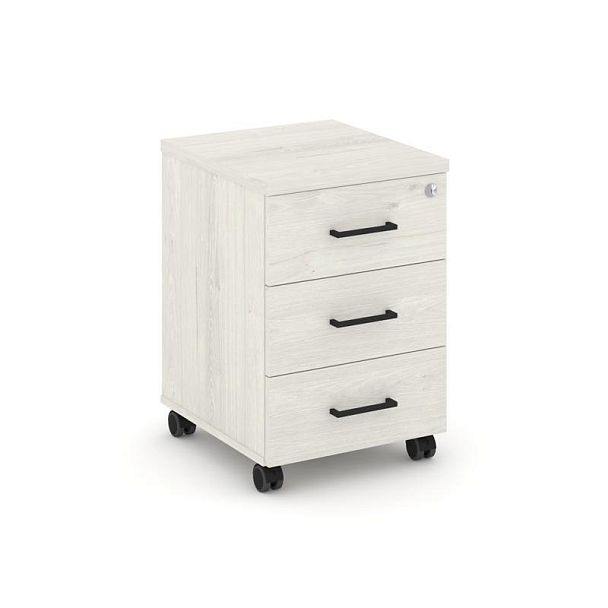 Стайл Проджект Тумба мобильная 3 ящ. Стандартные колеса SN.TM-002 Дуб Наварра/Черный Ручки 416*460*6 - Вид 1
