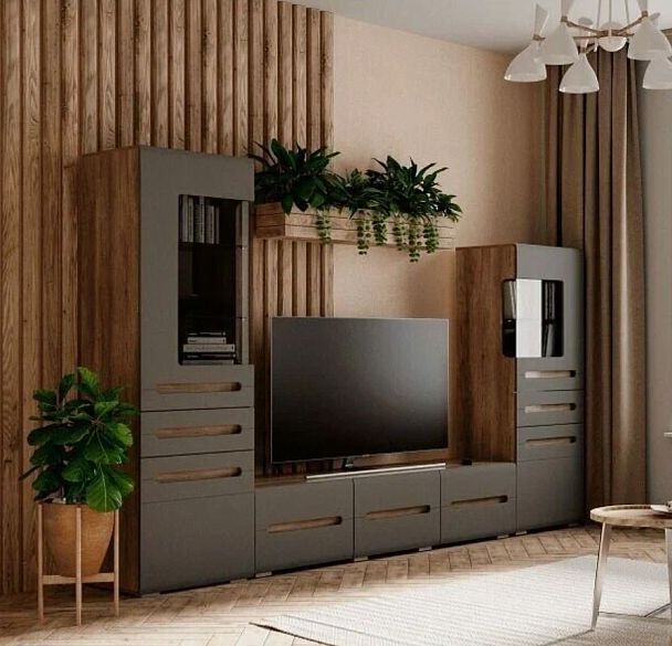 Спальня "Наоми" ШК-24 дуб каньон/графит - Вид 3