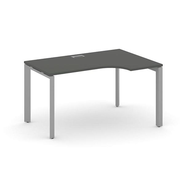 Style Project Next Стол рабочий эргономичный SN-59P.SPA-001(R) Антрацит/Металл Серый/Серебро Заглушка 1380*600/980*750 - Вид 1