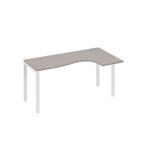 Стол эргономичный правый "Классика" на металлокаркасе UNO A4 А4 Б1 036 БП мокко премиум / металлокаркас белый - Вид 1