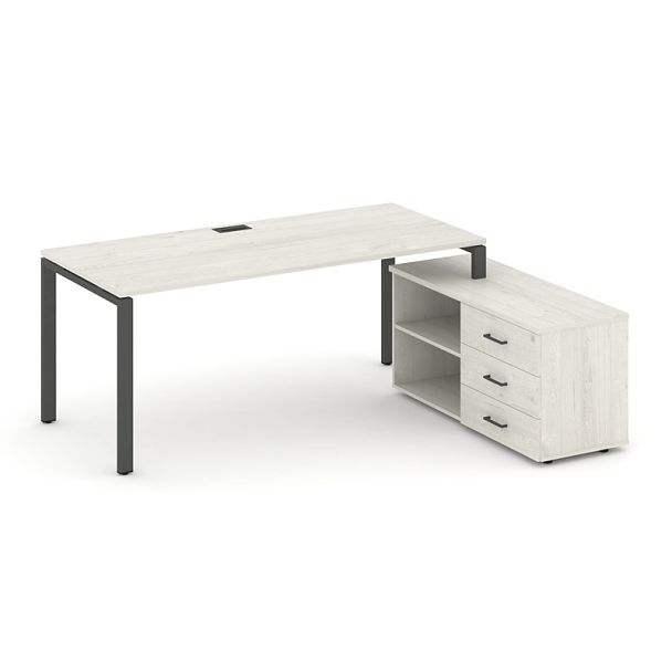 Стайл Проджект Директ / Style Project Direct Стол письменный с греденцией правой SN-6P.SRG-013.M(R) Дуб Наварра/Металл Антрацит 1580*1480*750 - Вид 1