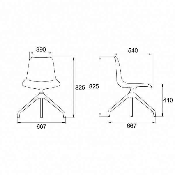 Кресло "College на белой базе Swiss (с пластиковыми глайдерами)", оранжевый - Вид 3