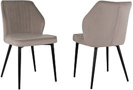 Стул для дома Бюрократ CH-K5_2 комплект 2шт т.бежевый Holland 61 металл черный на ножках (CH-K5_1/HL61_2) - Фото предпросмотра