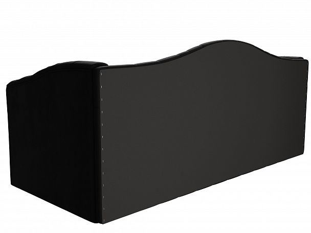 Прямой диван Мечта (полностью микровельвет черный) - Вид 7
