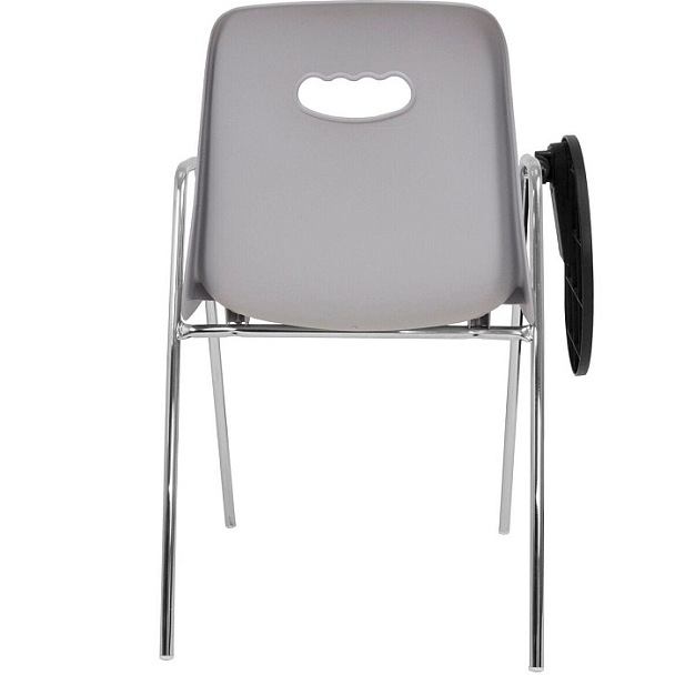 Стул Venezia (4 ножки с подлокотниками + столик TLT), каркас хром, серый, РП+ИК - Вид 4