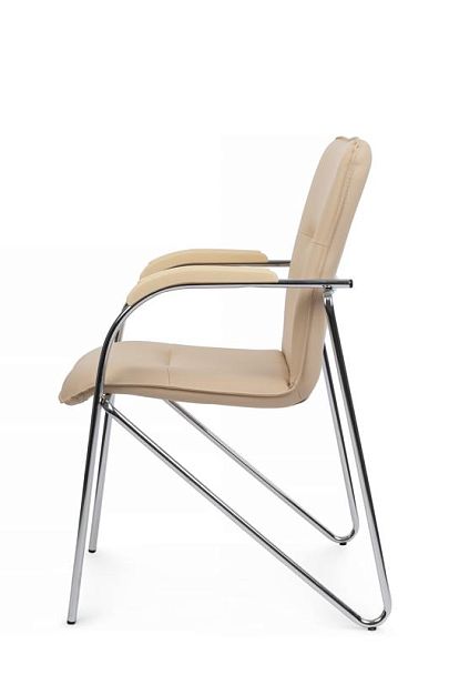 Стул Самба с пластиковыми подлокотниками SMB-03H Хром гальв. Бежевый - Вид 6