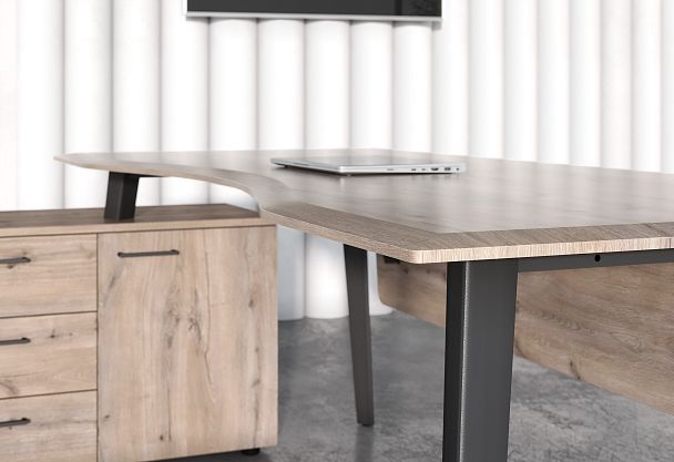 Шкаф с глухими дверьми и топом JHC 85.1 Дуб Каньон/Антрацит 856х452х1949 JAY - Вид 5