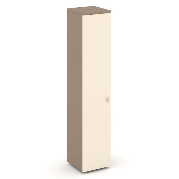Estetica Шкаф высокий узкий лев. (1 выс. фасад ЛДСП) ES.SU-1.9 (L) Латте/Сатин 400*420*1977 - Вид 1