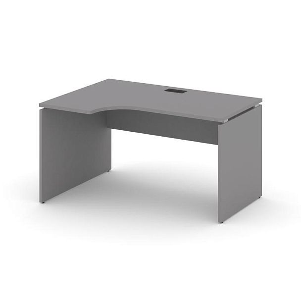 Стайл Проджект Стол рабочий эргономичный SN-D.SPA-022(L) Серый Пепел/Черный Заглушка 1580*800/980*75 - Вид 1