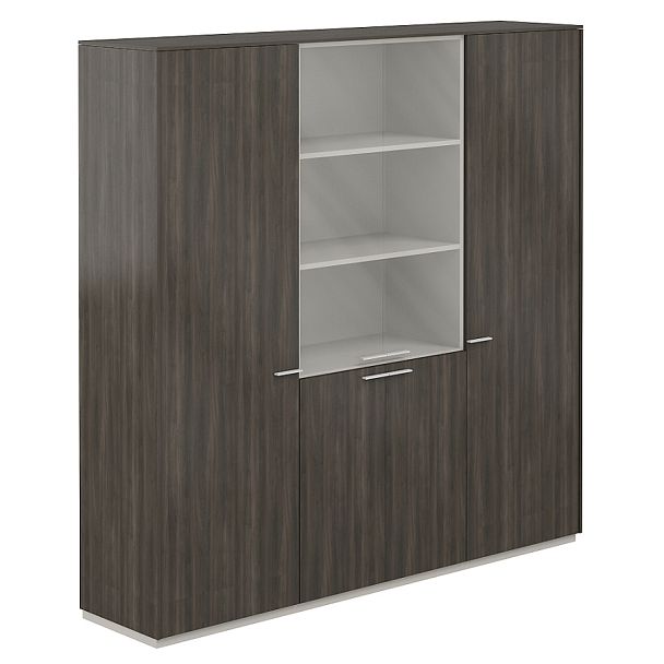 Шкаф для одежды 600 - 2шт. + Шкаф высокий 800 со стеклом мат., Atlas обвязка BT, фасады BT - Вид 1