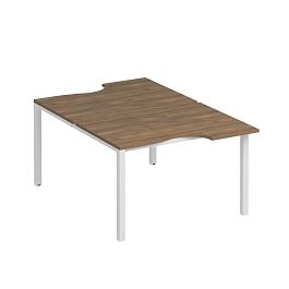 Рабочая станция со столами на металлокаркасе КФ (2х120) Комфорт КФ К.Б1 1148 ШТ дуб шамони темный / белый - Фото предпросмотра