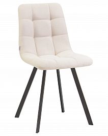 Стул обеденный DOBRIN ALEX SQUARE (черные матовые ножки, кремовая ткань (UF860-01B)) - Фото предпросмотра