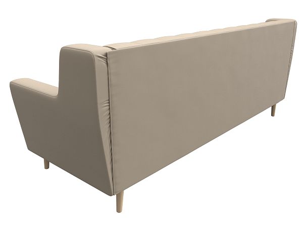 Прямой диван Брайтон 3 Люкс (полностью экокожа бежевая) - Вид 6