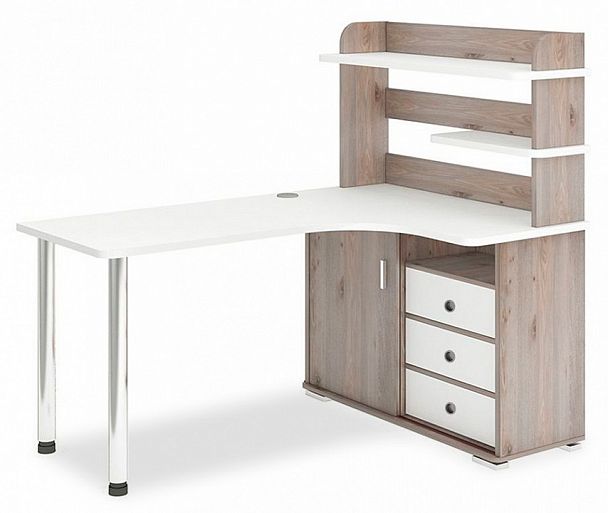 Стол компьютерный Домино СР-165М Белый/Нельсон правый - Вид 1
