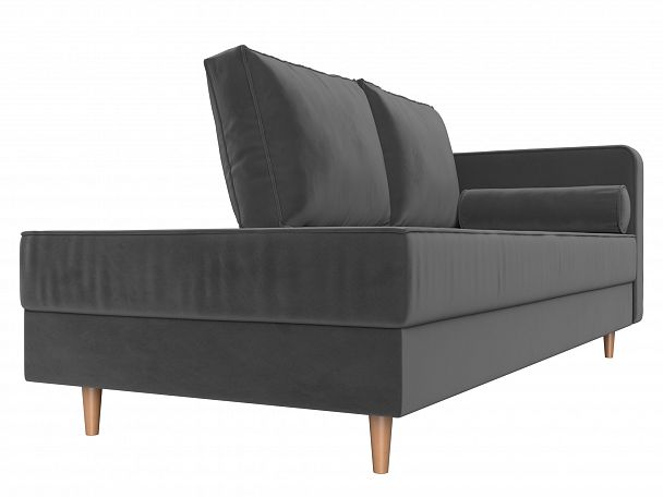 Кушетка Прайм правый (полностью велюр серый) - Вид 3