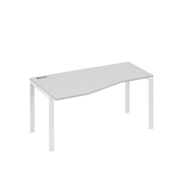Стол эргономичный левый "Техно" на металлокаркасе UNO A4 А4 Б1 065 БП серый / металлокаркас белый - Вид 1