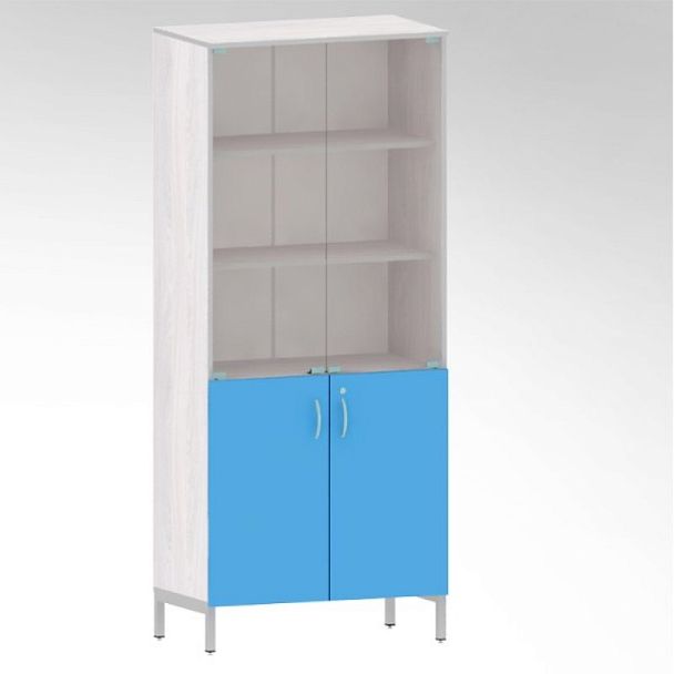 Шкаф лабораторный для посуды со стеклом (Цветной фасад) - Вид 3