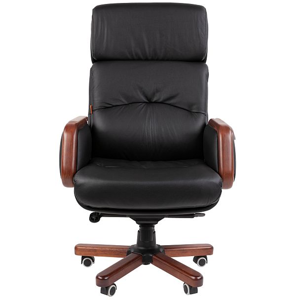 Кресло CHAIRMAN 417, натуральная кожа/экокожа, черный, механизм мультиблок - Вид 2