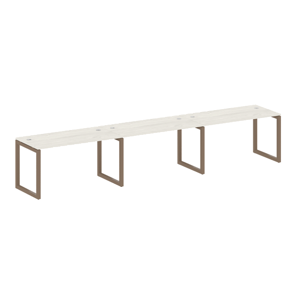 Metal System Quattro Р. ст. на 3 раб. места на О-образном м/к 50БО.СМ-3.3 Дуб наварра/Мокко металл 4200*720*750 - Вид 1