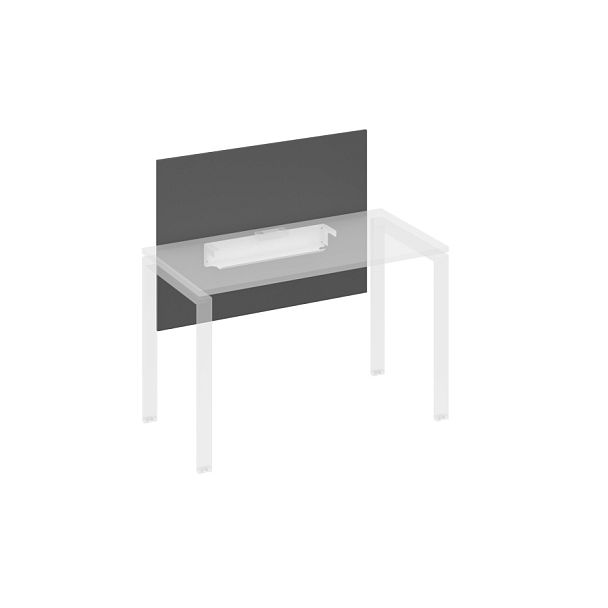 Экран настольный фронтальный большой для стола 120 с кабель-каналом A4 А4 Б 836 БП антрацит премиум / металлокаркас белый - Вид 1