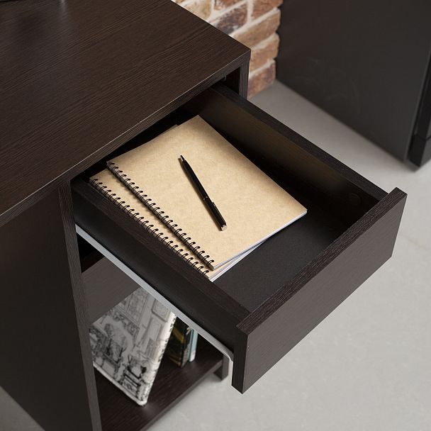 Стол письменный/компьютерный BRABIX "Scandi CD-017", 900х450х750 мм, 2 ящика, венге, 641896, ЦБ013706-3 - Вид 13