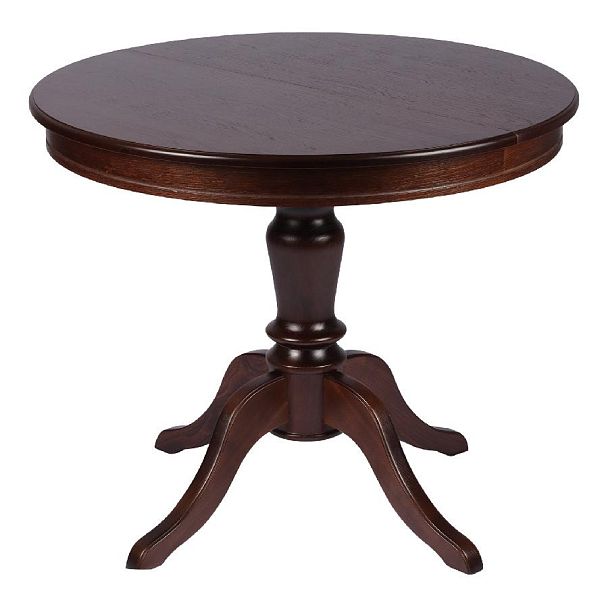 Обеденная группа стол Элат D90(130)х90х76 Темный орех и 2 стула Арктос Темный орех/Кремовая рогожка - Вид 2