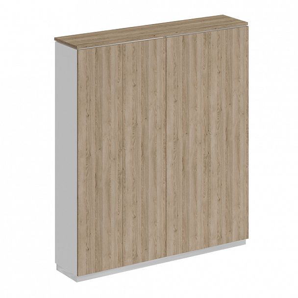 Шкаф для документов закрытый "City" СИ 313 дуб гладстоун светлый/белый премиум/дуб гладстоун светлый - Вид 1