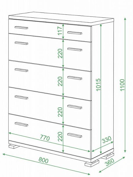 Комод Домино КМ-1 Белый/Шамони - Вид 2