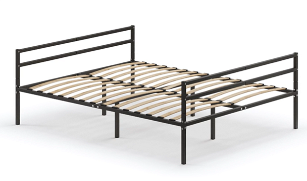 Кровать металлическая Металика Г2+Г2, 1400х2000, цвет черный - Вид 1