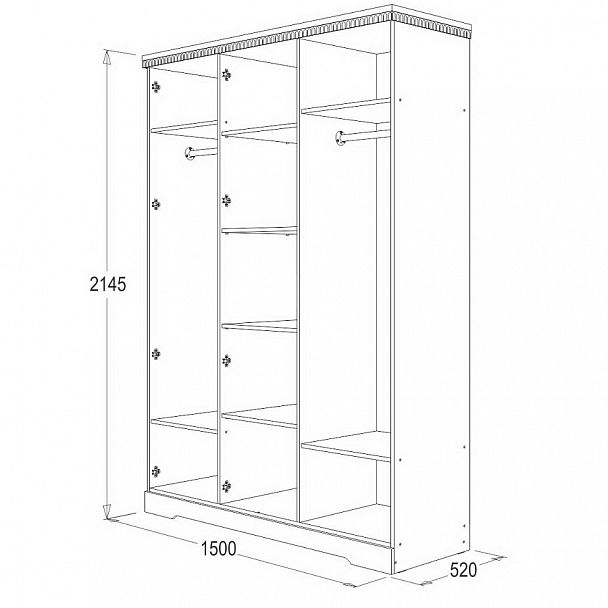 Шкаф "Ольга 12 МДФ" 3-х створ. - Вид 2