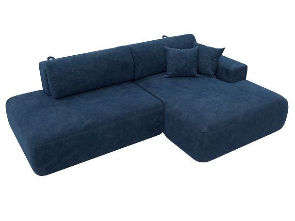 Диван угловой Лига-036 НПБ Модерн правый угол Велюр синий - Вид 5