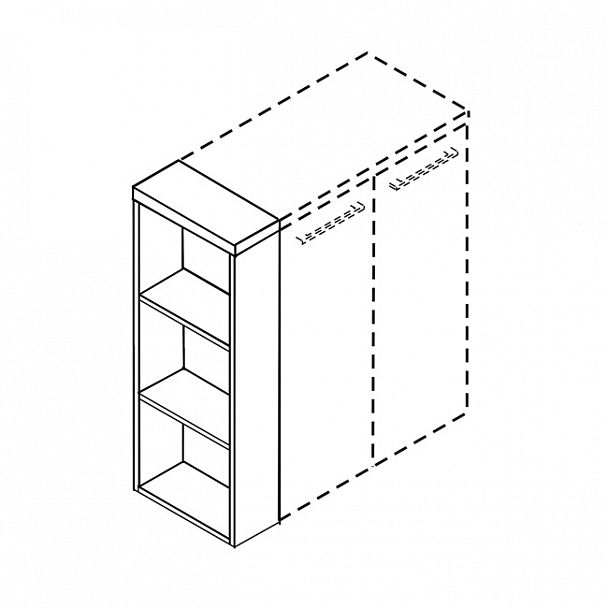 Стеллаж средний ABS 120 Дуб Бофорд 456х200х1201 ALTO - Вид 3