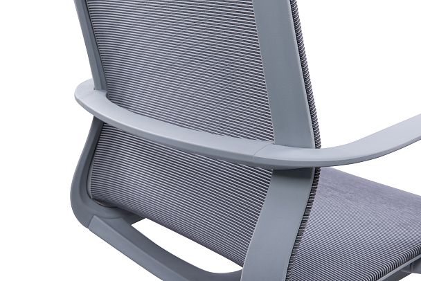 Кресло офисное Глория / серая  сетка / серый пластик - Вид 9