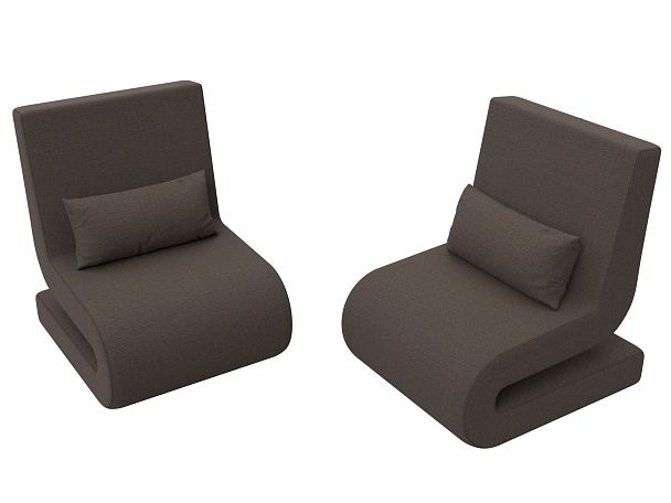 Кресло Волна (2 шт.) Рогожка коричневый - Вид 4