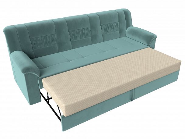 Прямой диван Карелия (полностью велюр бирюзовый) - Вид 6
