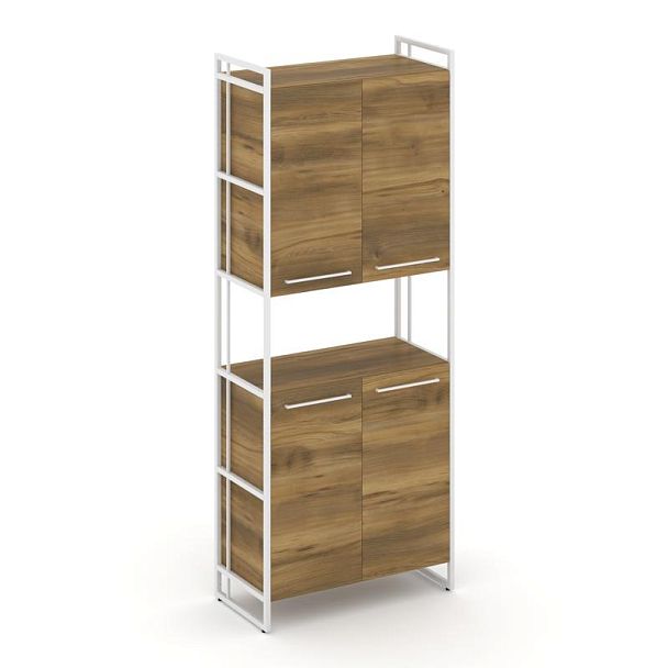 Rift Шкаф 5 ниш широкий RF.SS-52 Сандал Янтарный/Металл Белый 420*396*2010 - Вид 1