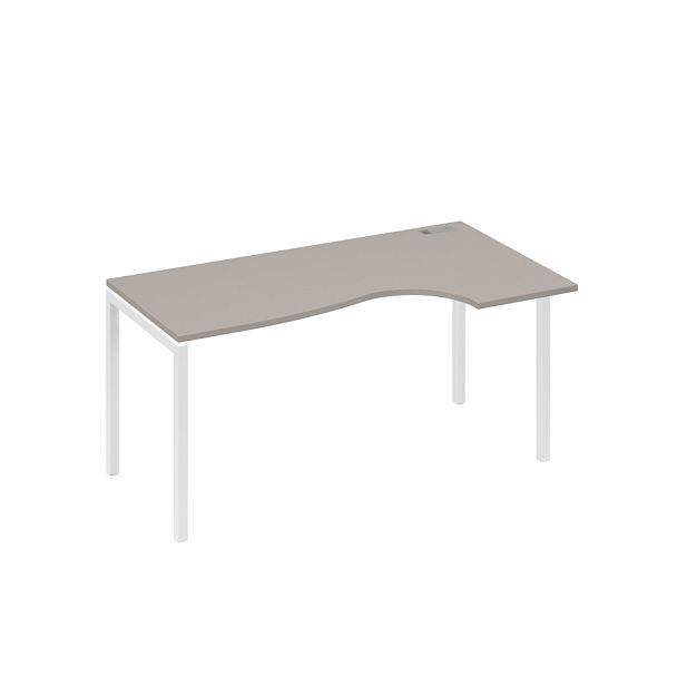 Стол эргономичный правый "Классика" на металлокаркасе DUE A4 А4 Б2 046 БП мокко премиум / металлокаркас белый - Вид 1