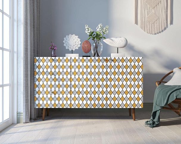 Комод Berber с двумя дверками и ящиками принт 22 арт BB17/Print_22 - Вид 4