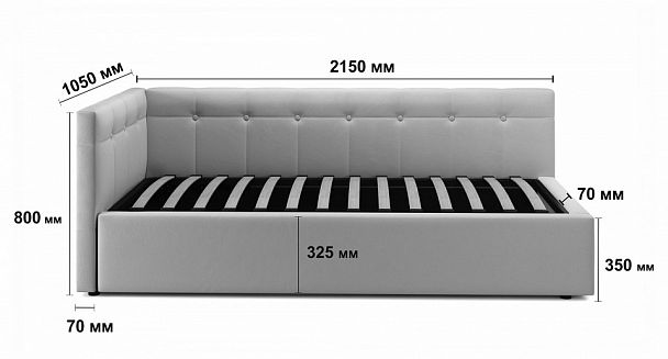 Кровать односпальная Bonna с матрасом Promo B Cocos 2000x900 - Вид 8