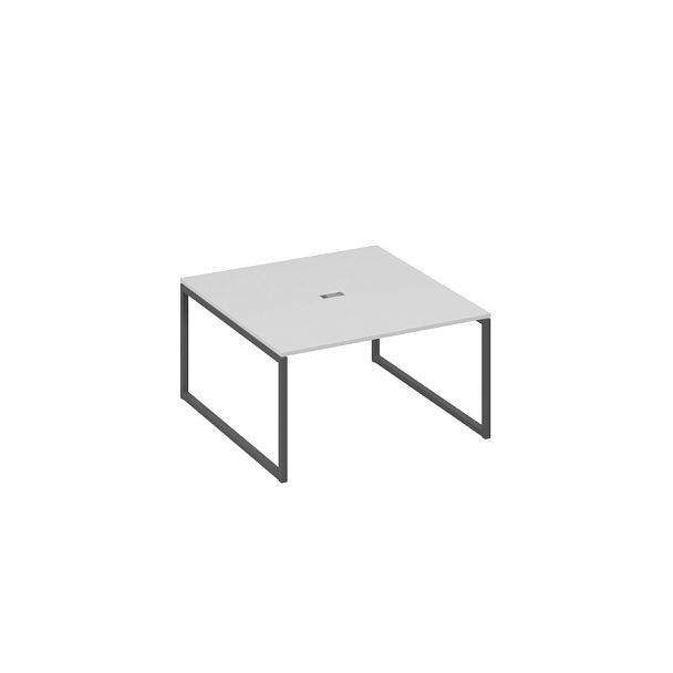 Переговорный стол 140 на металлокаркасе QUATTRO A4 А4 Б4 135 БП серый / металлокаркас антрацит - Вид 1